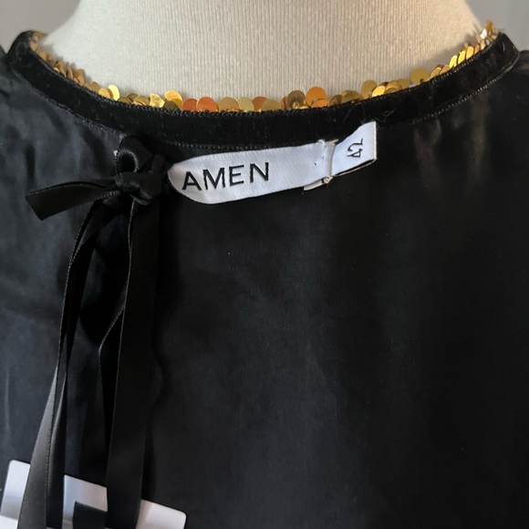 AMEN Cocktail Dress Gold & Silver Sequin 42 6 - Picture 6 of 10